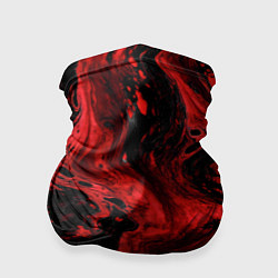 Бандана-труба Красно-черные разводы краски - абстрактный узор, цвет: 3D-принт