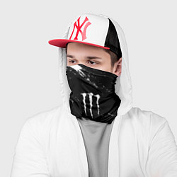 Бандана-труба Monster energy краски штрихи белые, цвет: 3D-принт — фото 2