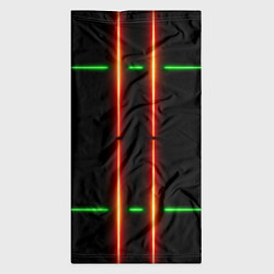 Бандана-труба Neon green black red line, цвет: 3D-принт — фото 2