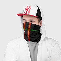 Бандана-труба Neon black green circles, цвет: 3D-принт — фото 2