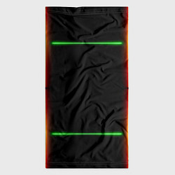 Бандана-труба Color black green orange lines, цвет: 3D-принт — фото 2