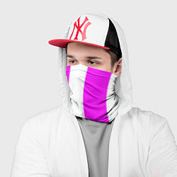 Бандана-труба Color white pink line, цвет: 3D-принт — фото 2