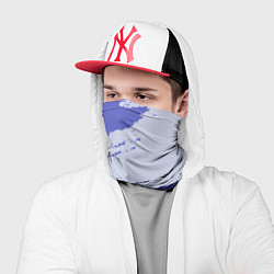 Бандана-труба Сине-голубые неравномерные полосы, цвет: 3D-принт — фото 2