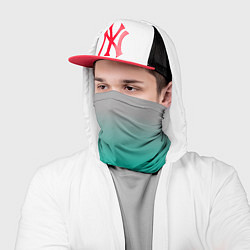 Бандана-труба Градиент серо-зеленый, цвет: 3D-принт — фото 2