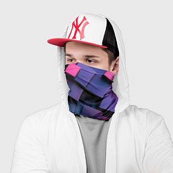 Бандана-труба Неоновые квадраты, цвет: 3D-принт — фото 2