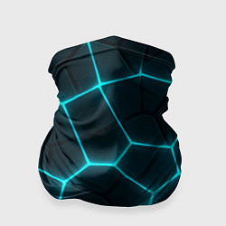 Бандана-труба Неоновые голубые соты, цвет: 3D-принт