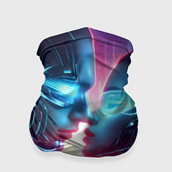Бандана-труба Cyber neon kiss - ai art fantasy, цвет: 3D-принт