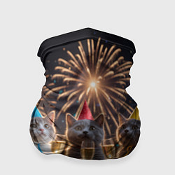 Бандана-труба Праздничные коты, цвет: 3D-принт