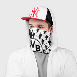 Бандана-труба Borussia черно белые люди, цвет: 3D-принт — фото 2