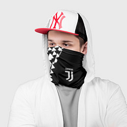 Бандана-труба Juventus черно белая геометрия текстура, цвет: 3D-принт — фото 2