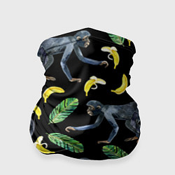 Бандана-труба Обезьянки и бананы, цвет: 3D-принт