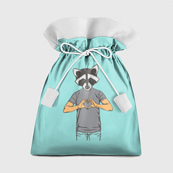 Мешок для подарков Влюбленный мистер енот, цвет: 3D-принт