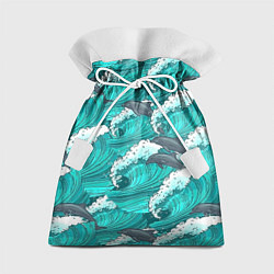 Мешок для подарков Лазурные дельфины, цвет: 3D-принт