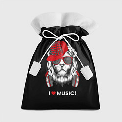 Мешок для подарков I love music!, цвет: 3D-принт