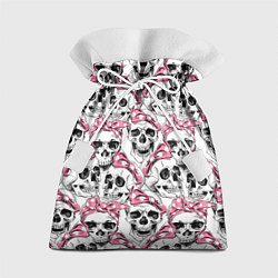 Мешок для подарков Черепа в розовых платках, цвет: 3D-принт