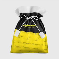 Мешок для подарков Cyberpunk 2077: Yellow & Black, цвет: 3D-принт