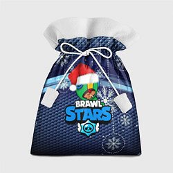 Мешок для подарков BRAWL STARS LEON НОВОГОДНИЙ, цвет: 3D-принт