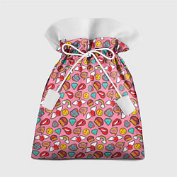 Мешок для подарков Губы Смайлы Любовь, цвет: 3D-принт