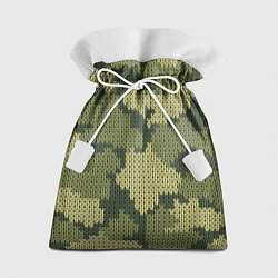 Мешок для подарков Вязаный принт милитари, цвет: 3D-принт