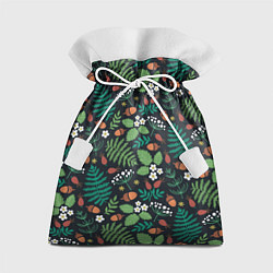 Мешок для подарков Лесные листочки цветочки, цвет: 3D-принт