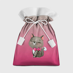 Мешок для подарков Кошечка с бантиком, цвет: 3D-принт
