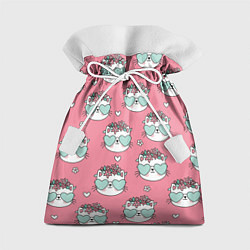 Мешок для подарков Котики с цвточками, цвет: 3D-принт