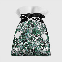 Мешок для подарков Черно-зеленые каракули, цвет: 3D-принт