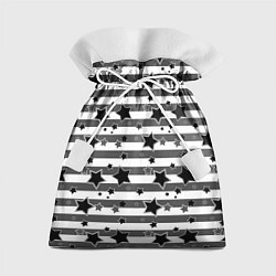 Мешок для подарков Черно-белый полосатый узор, цвет: 3D-принт
