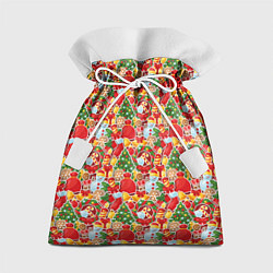Мешок для подарков Merry Christmas символика, цвет: 3D-принт