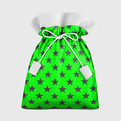 Мешок для подарков Звездный фон зеленый, цвет: 3D-принт