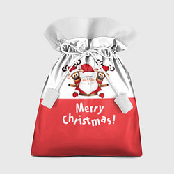 Мешок для подарков Санта с 2 Оленями, цвет: 3D-принт