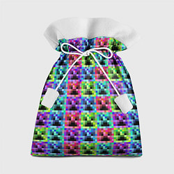 Мешок для подарков МАЙНКРАФТ MINECRAFT ЦВЕТНЫЕ КРИПЕРЫ, цвет: 3D-принт