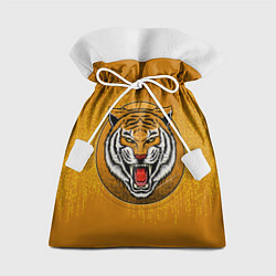 Мешок для подарков Голова свирепого тигра, цвет: 3D-принт