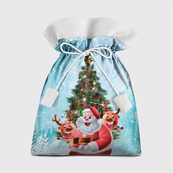 Мешок для подарков Санта и олени, цвет: 3D-принт