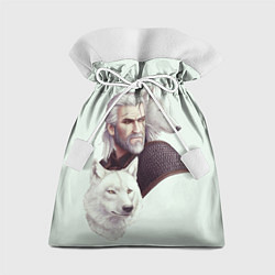 Мешок для подарков Ведьмак и белые волки, цвет: 3D-принт