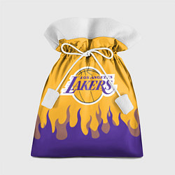 Мешок для подарков LA LAKERS NBA FIRE ЛЕЙКЕРС ОГОНЬ, цвет: 3D-принт