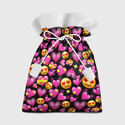 Мешок для подарков Эмодзи сердечки, цвет: 3D-принт