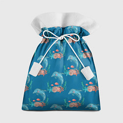 Мешок для подарков Дельфины Море паттерн, цвет: 3D-принт