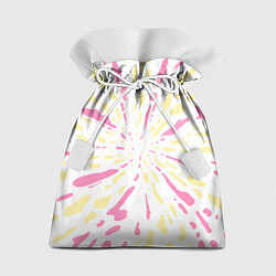 Мешок для подарков Розовый с желтым принт тай-дай, цвет: 3D-принт