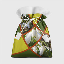 Мешок для подарков Весна 8 Марта Подснежники, цвет: 3D-принт