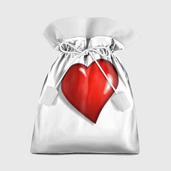 Мешок для подарков Сердце большое мультяшное, цвет: 3D-принт