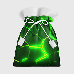 Мешок для подарков 3D ПЛИТЫ НЕОН NEON GREEN HEXAGON РАЗЛОМ, цвет: 3D-принт