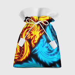 Мешок для подарков НЕОНОВЫЕ ДРАКОНЫ NEON DRAGONS, цвет: 3D-принт