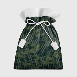 Мешок для подарков Абстрактный геометрический зеленый камуфляж, цвет: 3D-принт