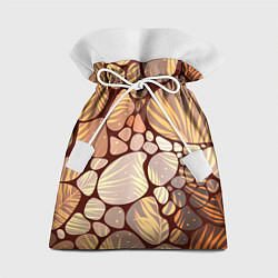 Мешок для подарков Коричнево-бежевые пастельные камушки с яркими паль, цвет: 3D-принт