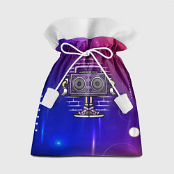 Мешок для подарков Магнитофон с руками, цвет: 3D-принт