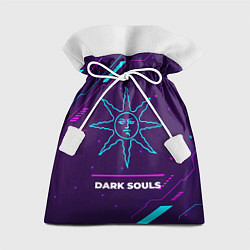 Мешок для подарков Символ Dark Souls Sun в неоновых цветах на темном, цвет: 3D-принт