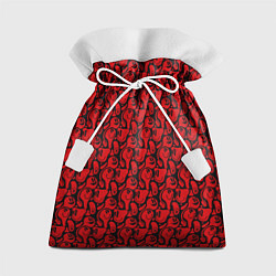 Мешок для подарков Красные психоделический смайлы, цвет: 3D-принт