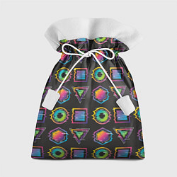 Мешок для подарков Геометрический яркий глитч, цвет: 3D-принт