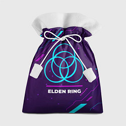 Мешок для подарков Символ Elden Ring в неоновых цветах на темном фоне, цвет: 3D-принт